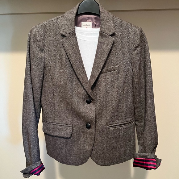 GAP Jackets & Blazers - GAP Women's Charcoal Brown Blazer with Fuchsia Accents